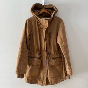 Garage 3 in 1 Parka Coat Jacket, size‎ Small, distressed, retro, khaki, zipper